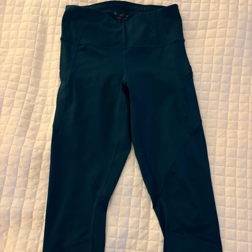 Athleta cropped leggings size XS teal